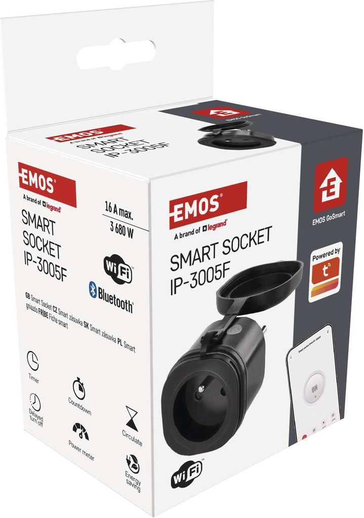 EMOS GoSmart Wifi čierna zásuvka s krytkou IP44 P5552 Obrázok produktu 16