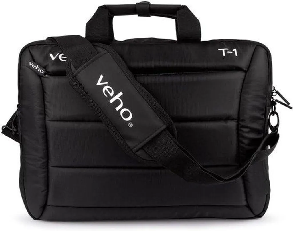 Sacoche PC portable 15,6 pouces anti-chocs noire avec bandoulière