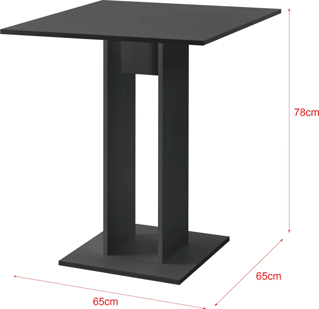 Table gain de place grise pour studio 65 cm à colonne centrale stable