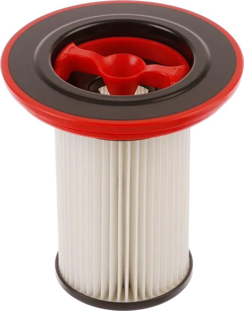 A close-up studio shot of a vacuum cleaner motor filter.