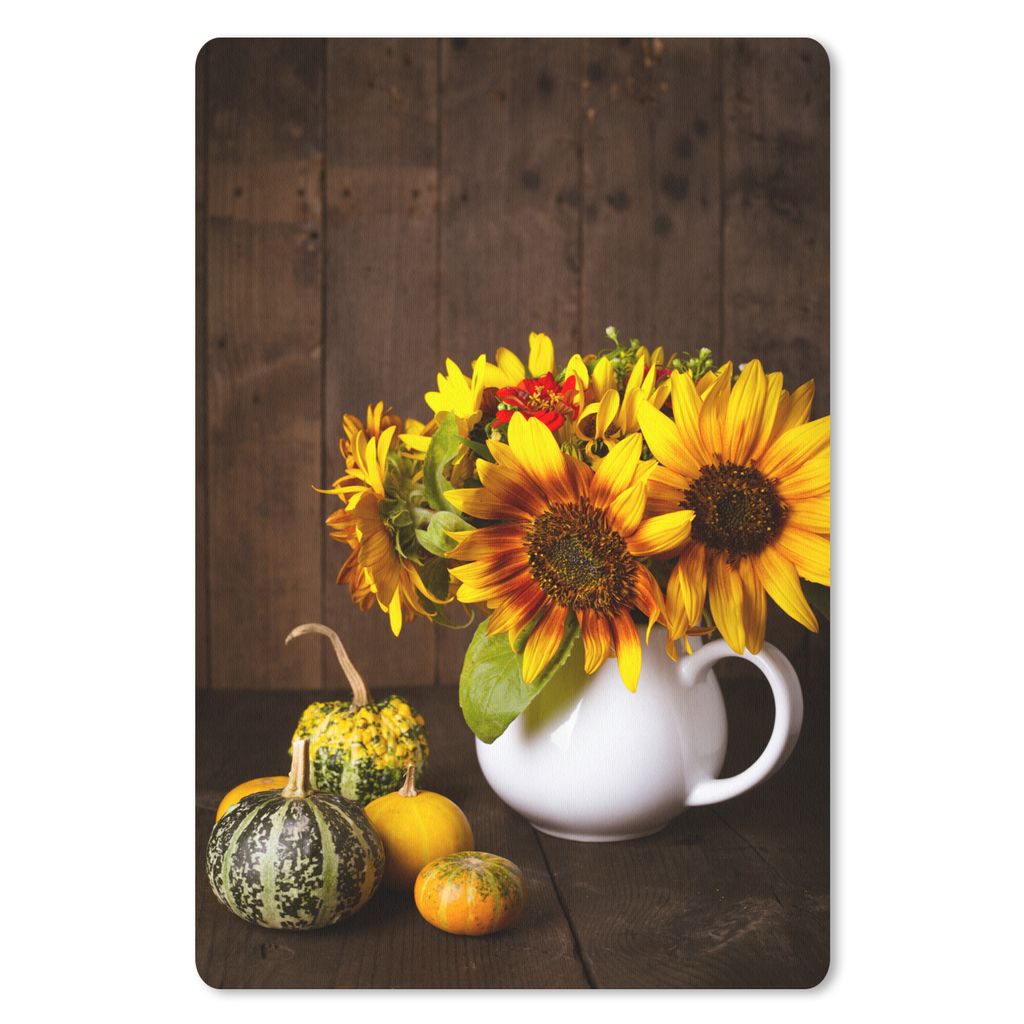 MuchoWow Mauspad Mousepad Kürbisse - Sonnenblumen - Herbst 18x27 cm - Mousepads - Maus Mat - Pad - Mausunterlage