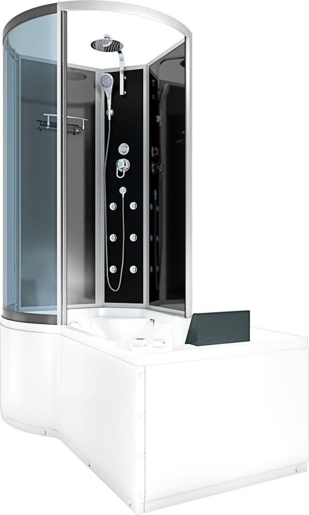 Kombination Whirlpool Dusche K50-R30-WP-EC Duschkabine Wanne 100x170
