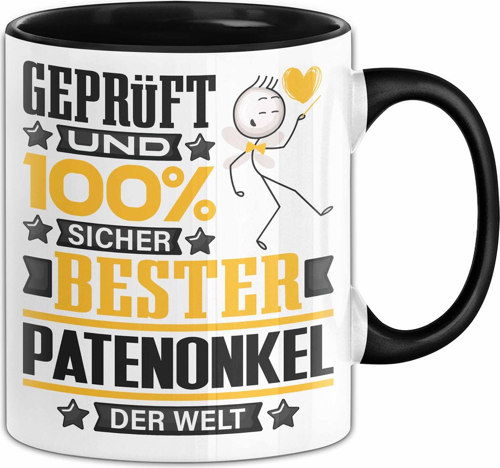 Patenonkel Geschenk Lustiger Spruch für Patenonkel Geschenkidee Bester Patenonkel Der Welt (Schwarz)