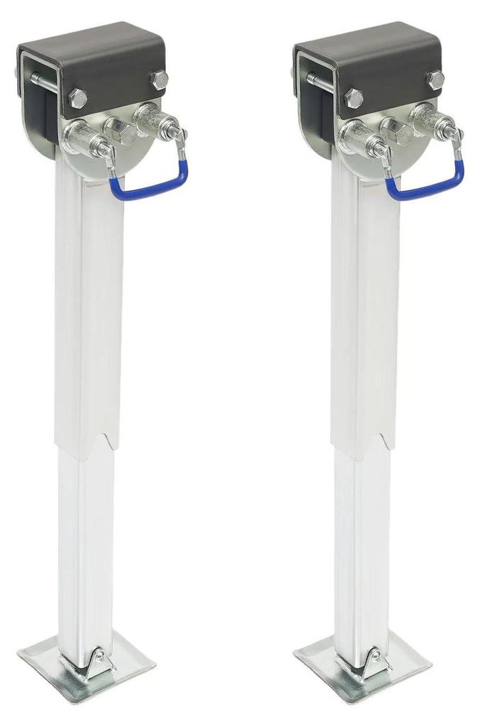 Stützböcke für Wohnmobil/Wohnwagen - Verstellbare Wagenheber 2er-Set - Statische Traglast 1500 kg je Stück - 180° schwenkbar - Zink - Montage ...