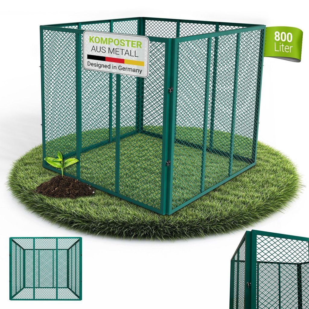 Juskys Metall Komposter 800 L, stabil, wetterfest & Produktbild 