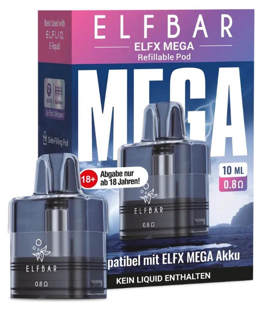 Elfbar ELFX MEGA 10ml - Leerpod 0,8 Ohm Produktbild 
