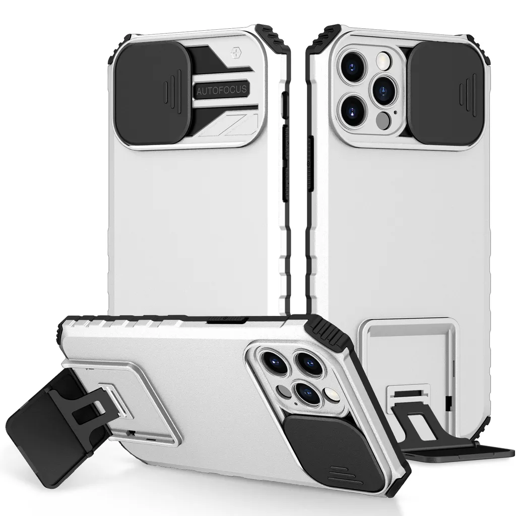 Cover Militare iPhone 12 Pro Bianca con Protezione Camera Scorrevole
