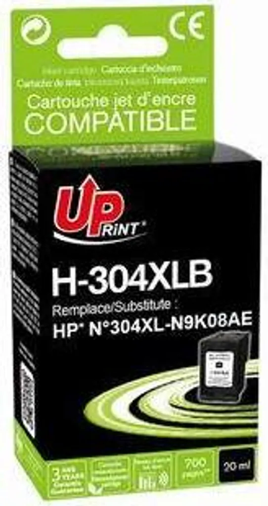 Inchiostro compatibile UPrint con N9K08AE, HP 304XL, H-304XLB, nero, 700s, 20ml