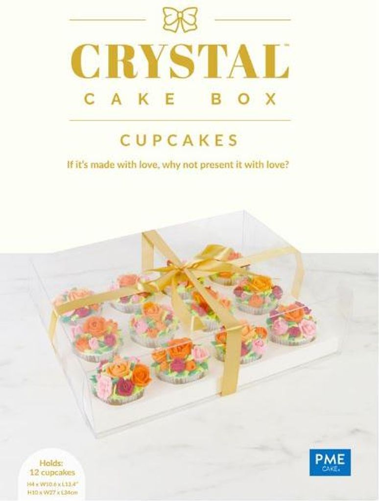 Transparente Cupcake-Box 12 Stück, 10 x 27 x 34 cm Produktbild 