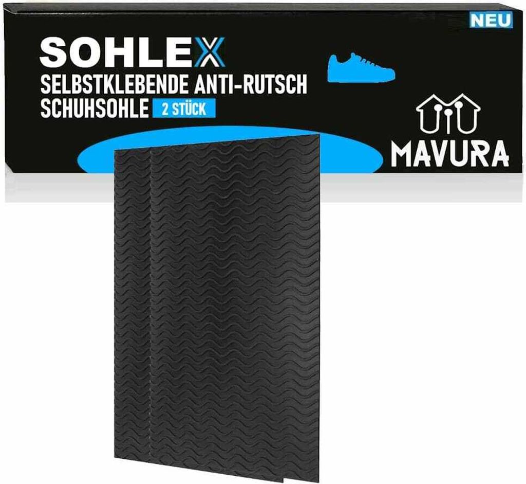SOHLEX Schuhsohlen Reparatur Set selbstklebend rutschfest DIY Gummisohlen 2er