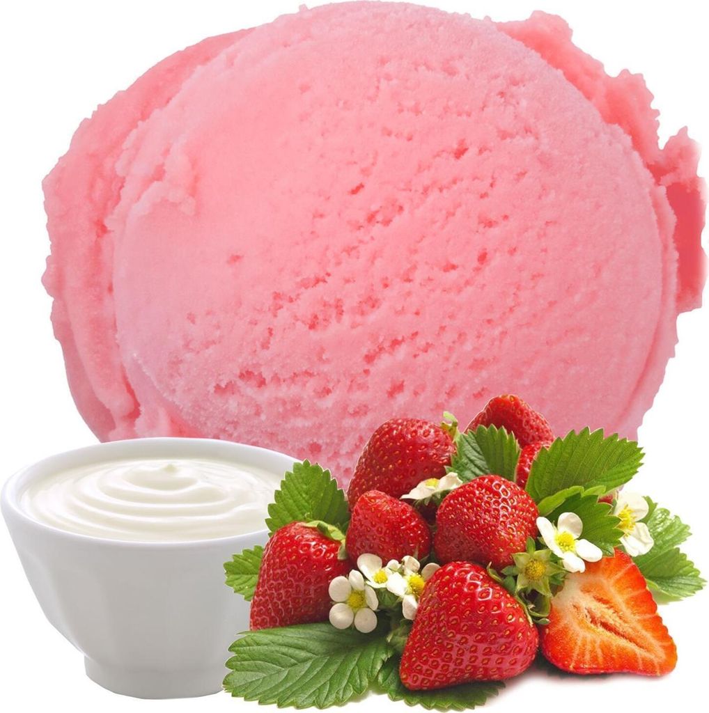 Joghurt Erdbeere Veganes Eis Pulver Zucker-, laktosefrei 1 kg