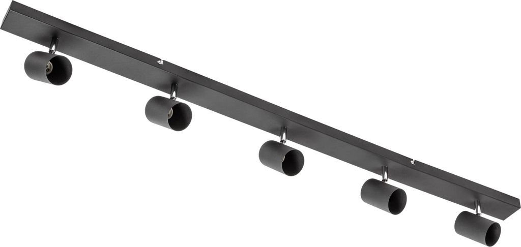 GTV - Deckenleuchte VENETO | moderne Beleuchtung für Büros, Wohnungen und Räume | Deckenlampen Deckenleuchten | 5 x GU10 | Rund | Schwarz