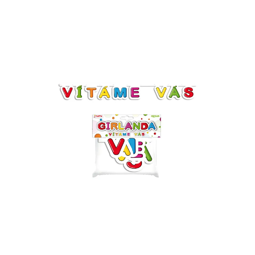 Guirlande de Papier pour Fête - Message de Bienvenue Vítáme Vás 2 Mètres