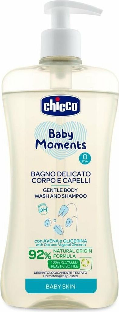 Chicco Baby Moments Sanftes Körper- und Haarwaschmittel Produktbild