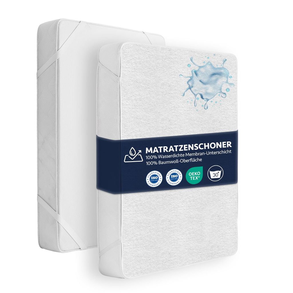 Wasserdichter Matratzenschoner 100x200 cm – Atmungsaktive, Waschbare & Geräuschlose Matratzenauflage mit Eckgummis–Inkontinenz Matratzenschutz