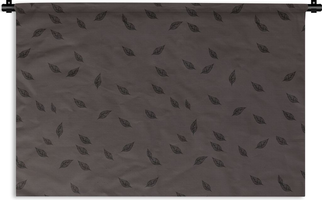 MuchoWow Wandteppich Wandbehang Muster - Grau - Schwarz - Blätter 120x80 cm Tapisserie Dekoration Wandtuch - Wanddekorationen - Wandtücher