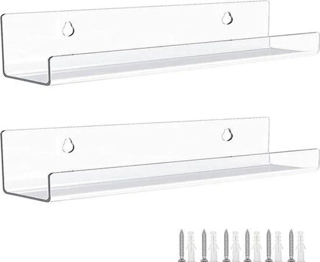 Étagère de douche anti-rouille blanche en acrylique - Lot de 2 pièces