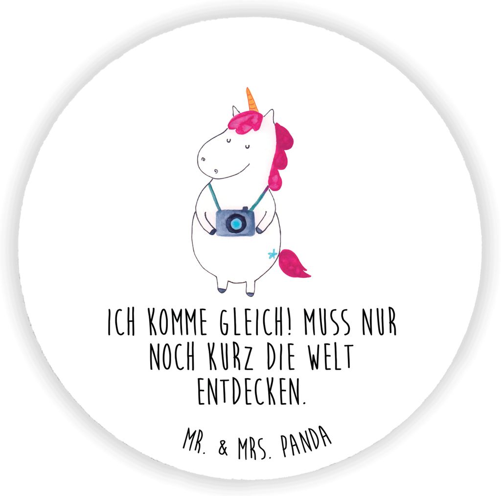 Mr. & Mrs. Panda Kühlschrankmagnet Einhorn Fotograf - Weiß - Geschenk, whiteboardmagnet, Reisen, magnet, Kamera, für kühlschrank, fotos, Unicor...
