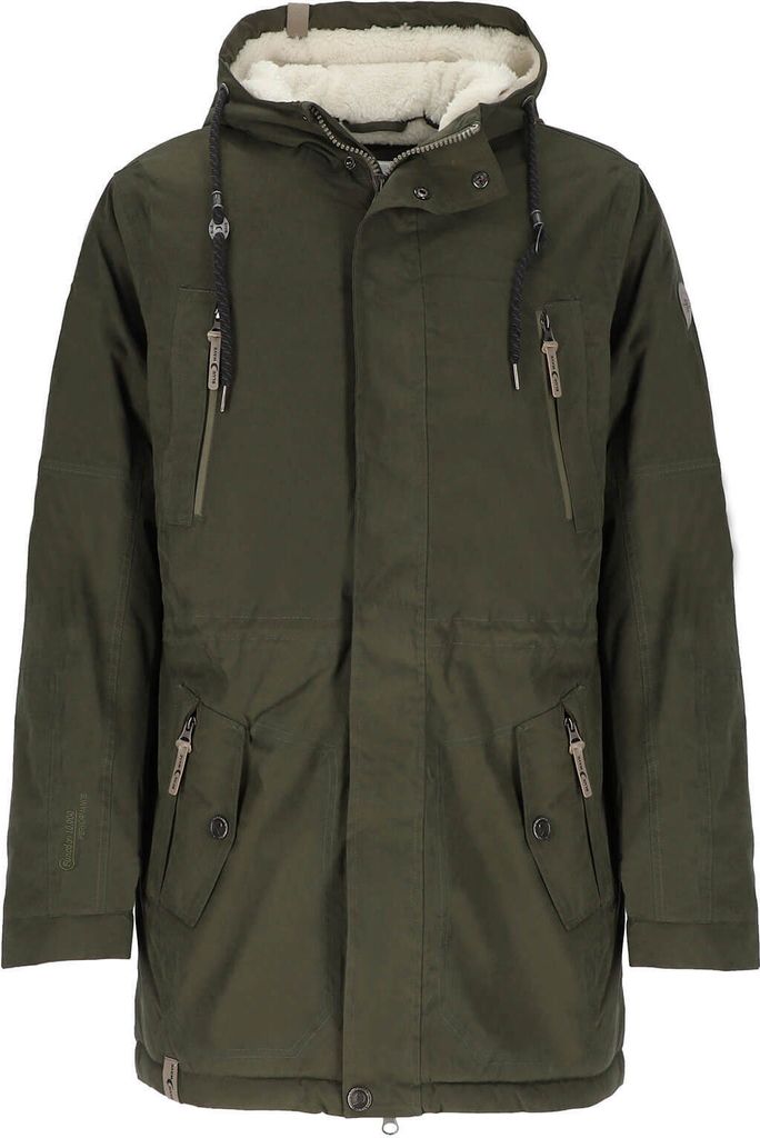 Blue Wave Herren Funktionsparka Jacke Kuddel - Parka Winterjacke Outdoorjacke Funktionsjacke in Oliv Größe 5XL