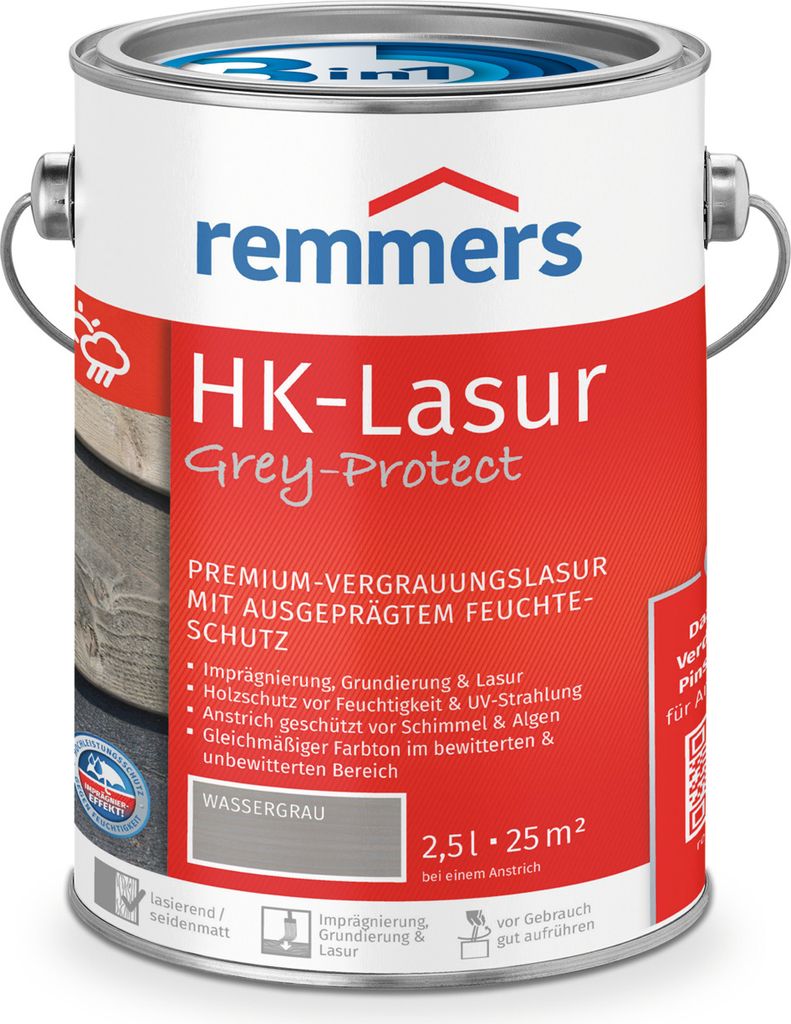 Remmers HK-Lasur 3in1 Grey-Protect wassergrau (FT-20924) Produktbild 