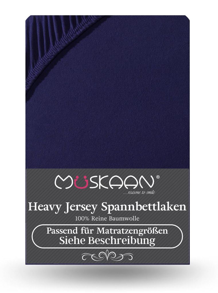 Heavy Jersey Spannbettlaken 140x200 cm - 160x200 cm + 15 cm Produktbild 