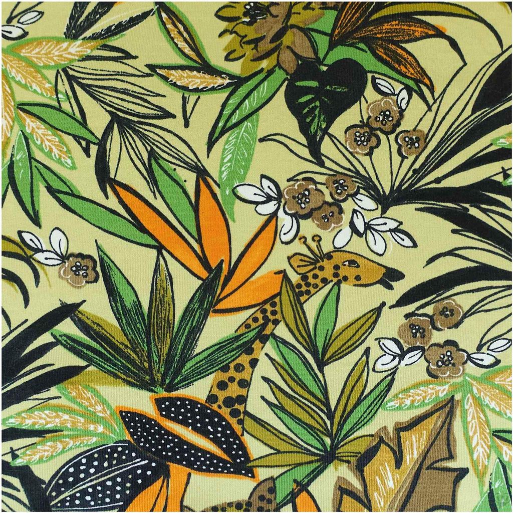 French Terry Dschungel angeraut ab 0,5 x 1,5 m Sommersweat Baumwolle Meterware gruen
