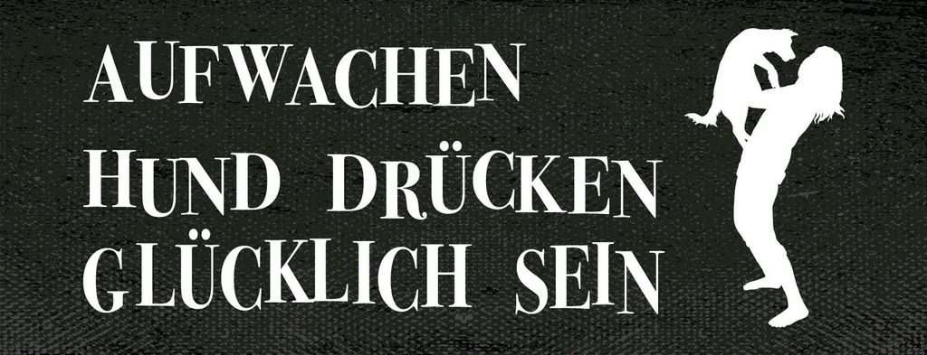 vianmo Holzschild 10x27 cm Aufwachen Hund drücken