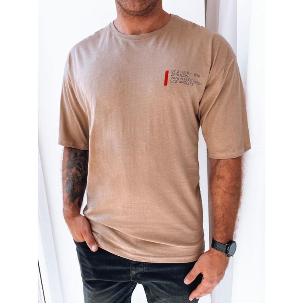 Herren-T-Shirt bedruckt mit LIST cappuccino L