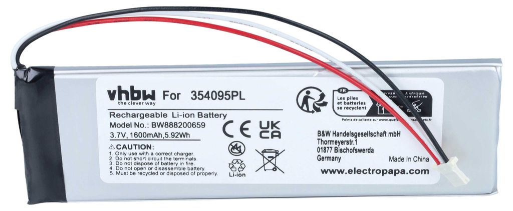 vhbw Akku Ersatz für Becker SR3840100 für GPS Navigation Produktbild 