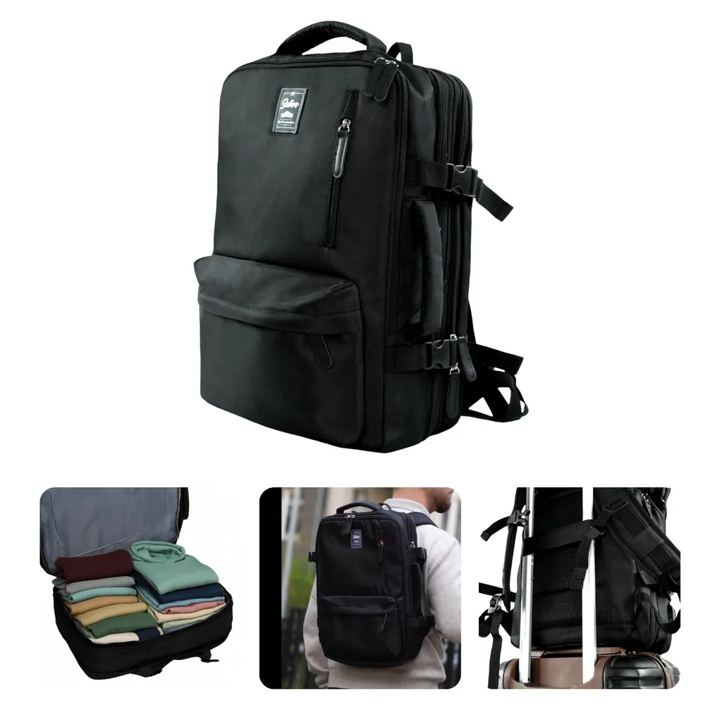 Sac à dos Solier noir imperméable et résistant modèle PLECAKFV06 original - 19