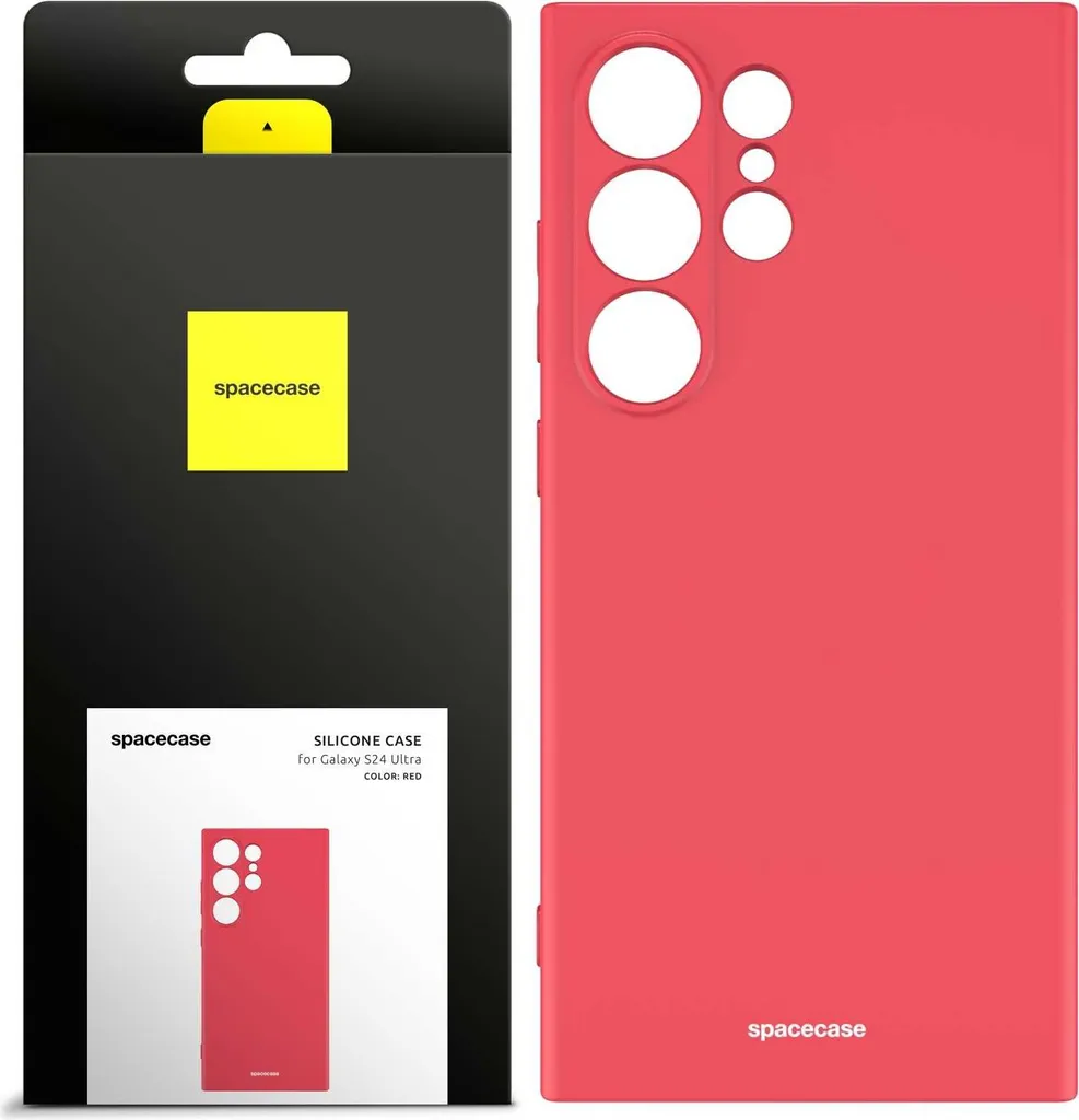 Coque Galaxy S24 Ultra silicone rouge SPACECASE souple et fine