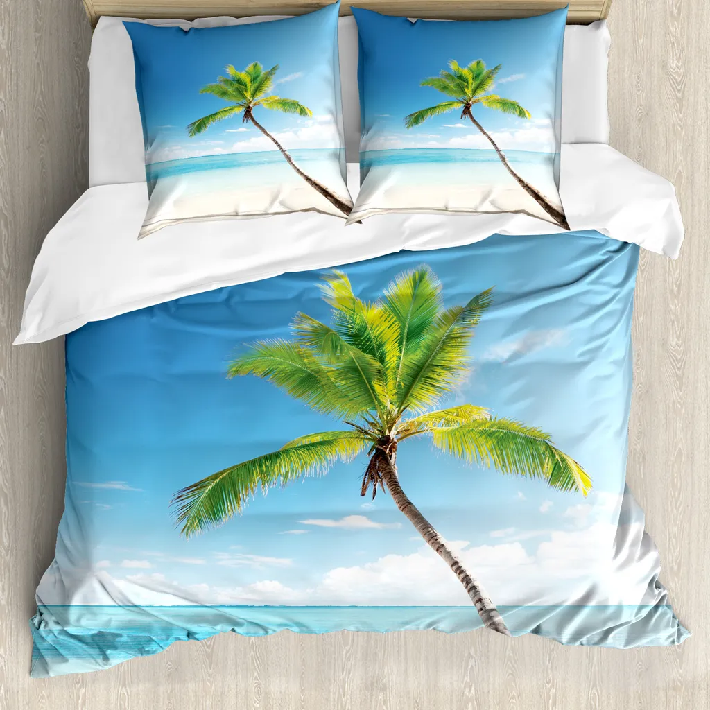 Copripiumino Palme Caraibi 155x220 - Anti-Allergia e Tessuto Morbido - 1