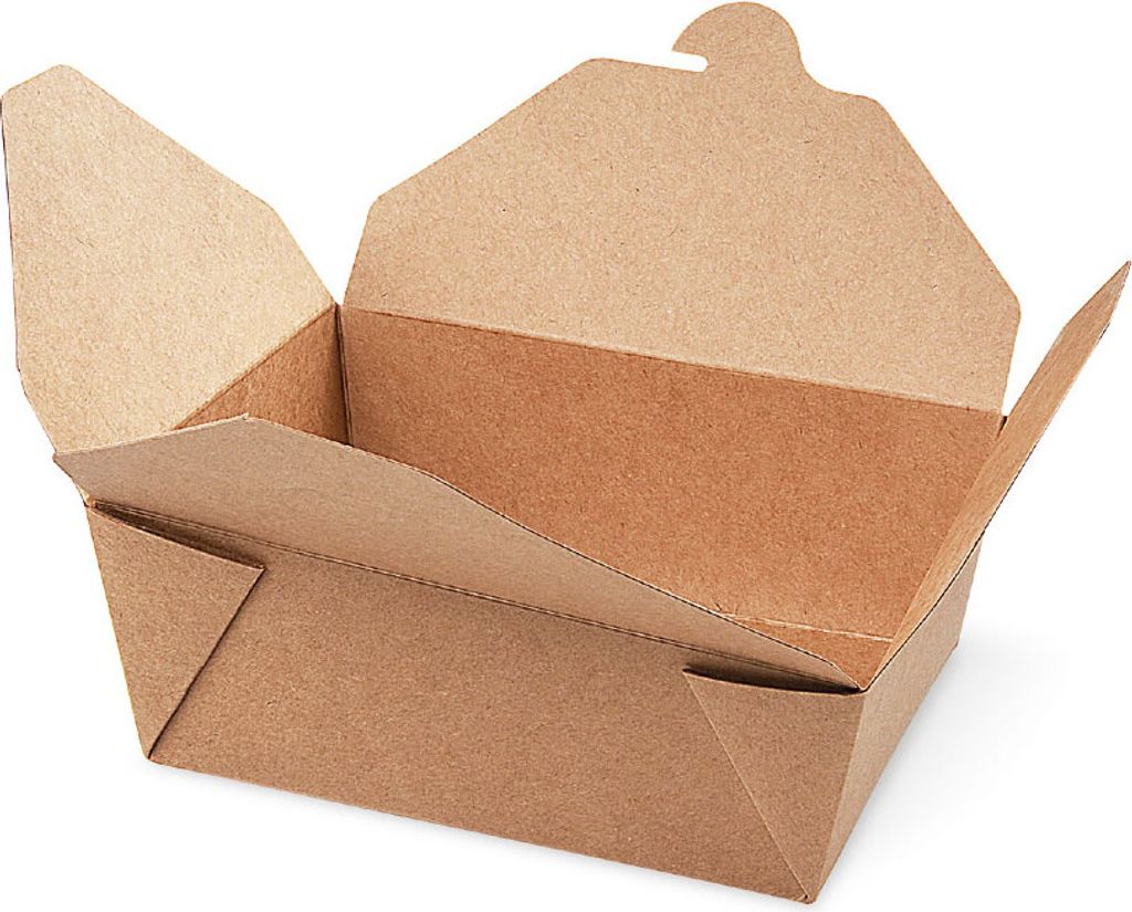 45 Braune Faltboxen Asiaboxen 132x105x65 mm 650ml Foodboxen Pommesboxen