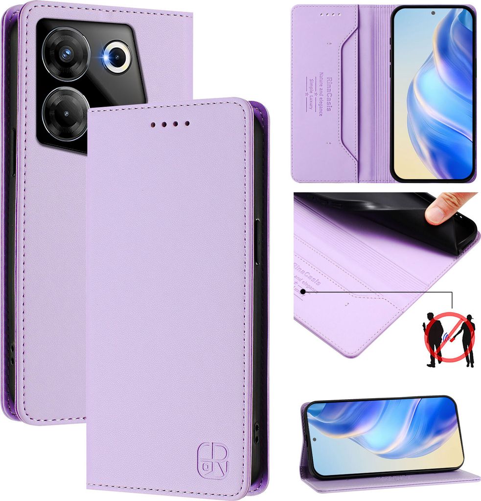 Lederhülle für Tecno Camon 20 Pro 5G Hülle Flip Brieftasche Produktbild 