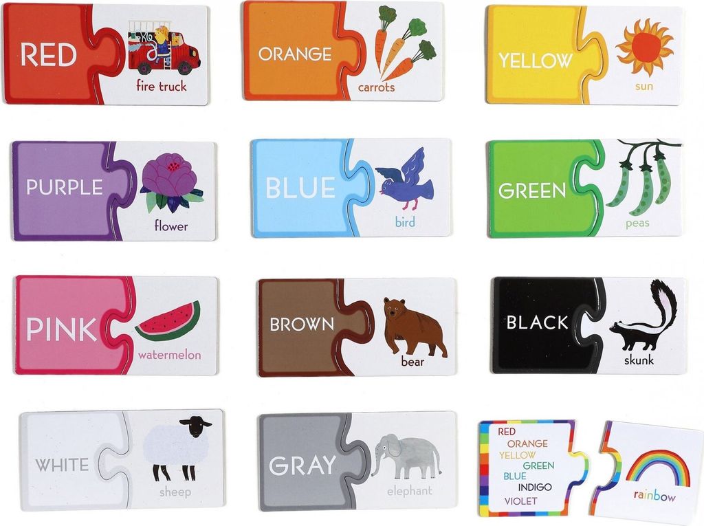 EEBOO Duo puzzle Farben (Englisch) 12x2 Teile