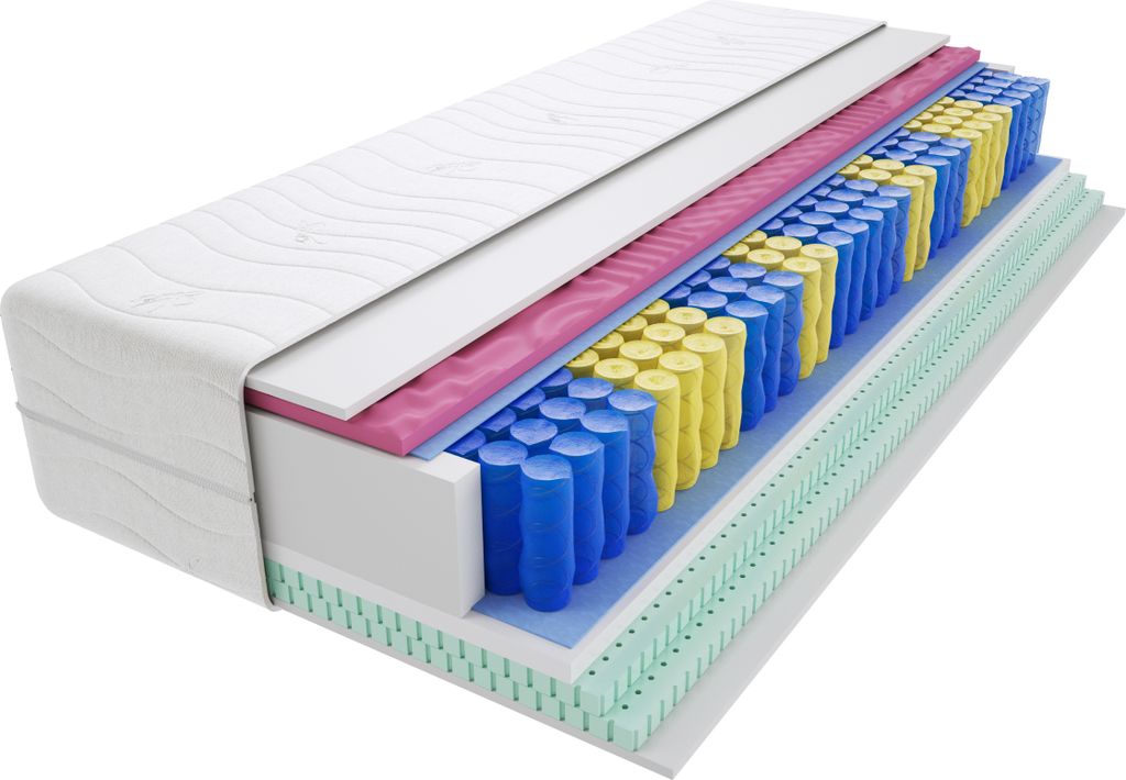 Matratze 70x140 cm Doppelmatratze, H3 Mittelfest Federkernmatratze, Taschenfederkernmatratze 27 cm Hoch Latex Profilierter Moletschaum Hypoallergen...