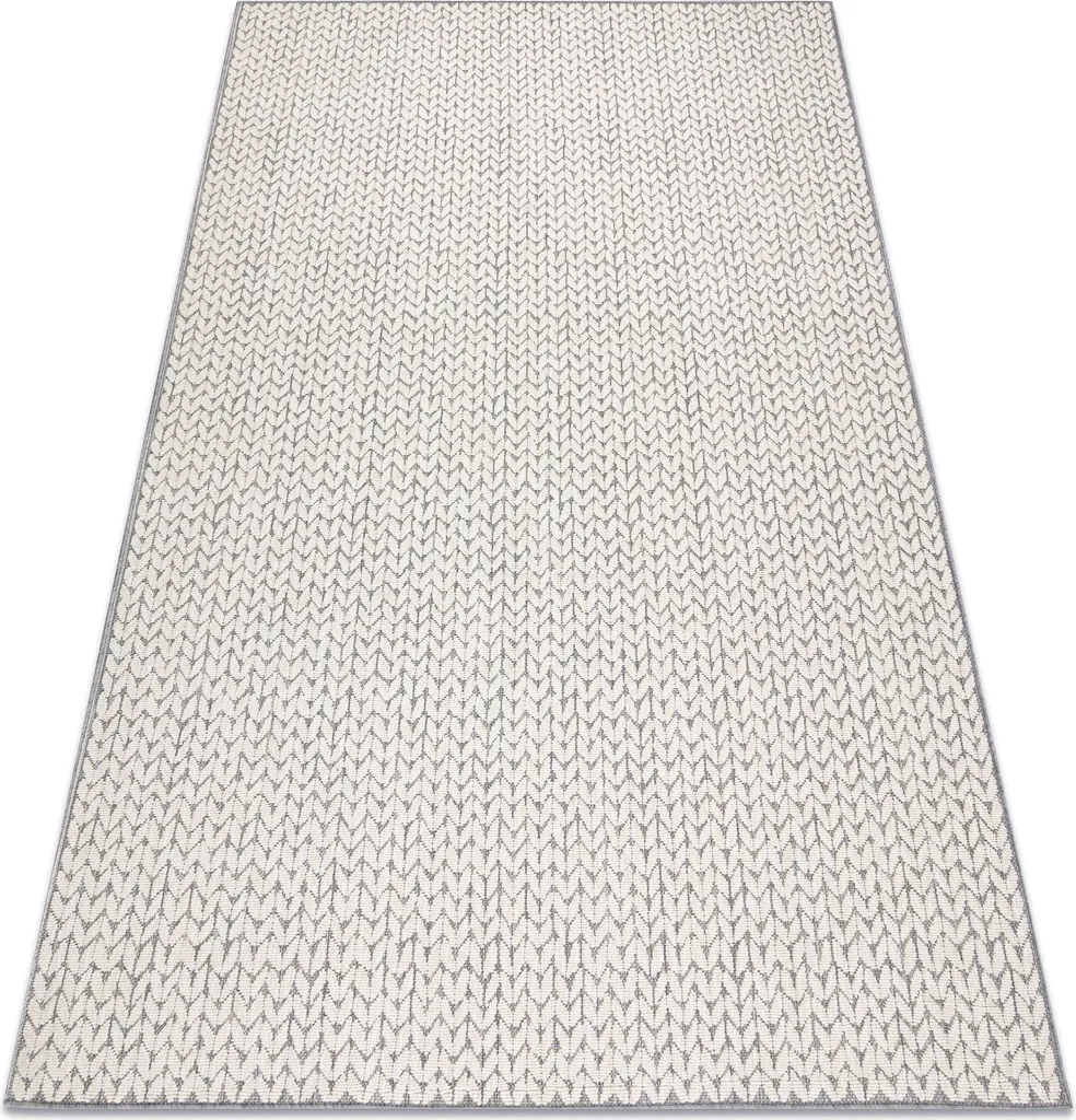 Tapis Sisal résistant beige crème avec tissage bouclé chevrons 160x230