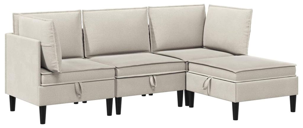 vidaXL Wohnzimmergarnitur 4 pcs Hafer Stoff