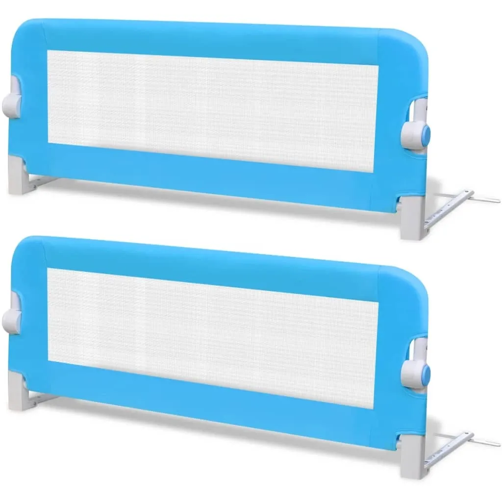 Barrière de lit pour enfant bleue 102 cm protection antichute lot de 2