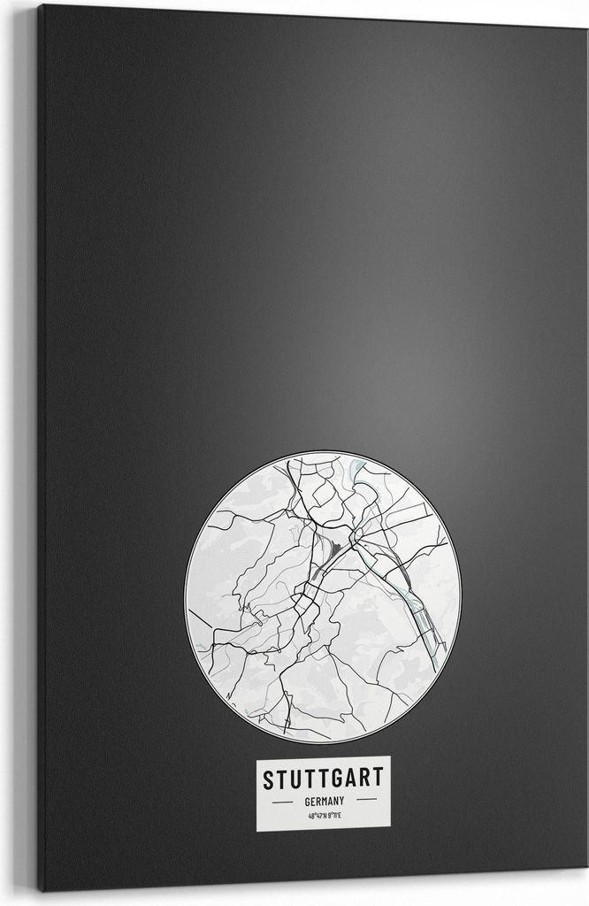 DEQORI Kreidetafel 40x60 cm 'Stadtplan Stuttgart' Tafel Wandtafel Schreibtafel