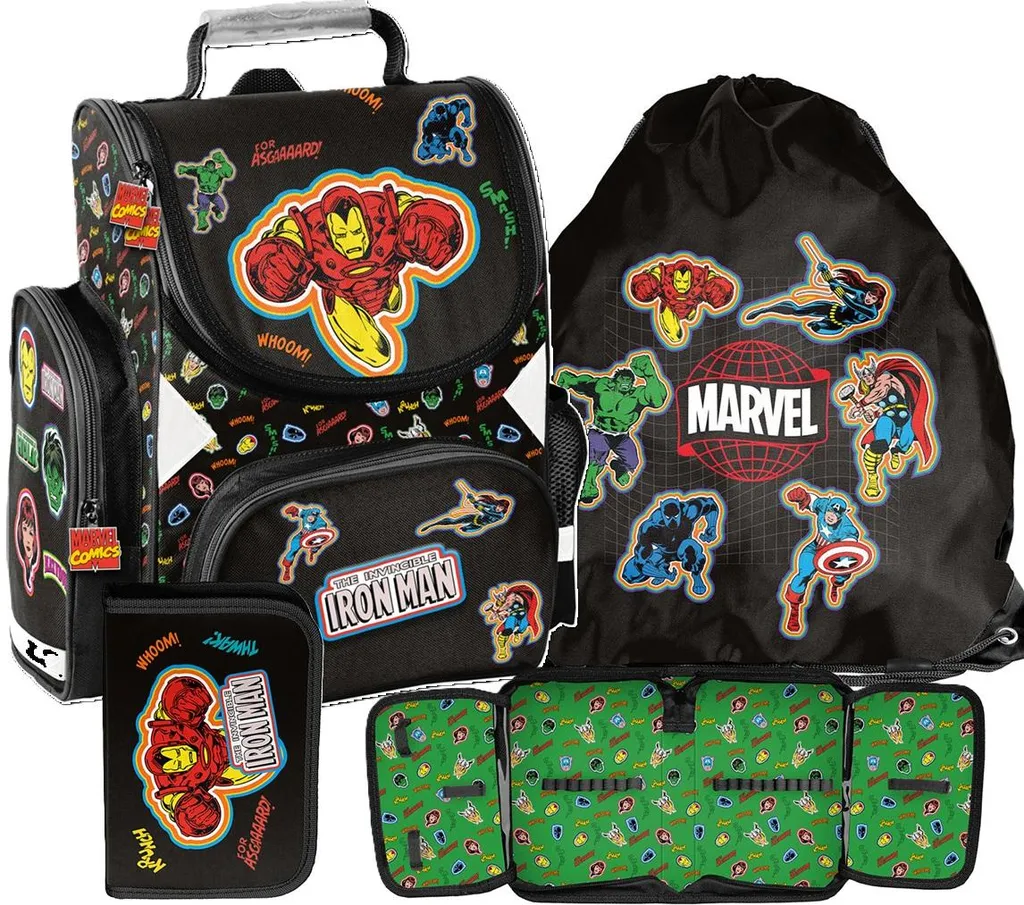 Cartable Scolaire Avengers Iron Man Ensemble de 3 Accessoires pour l'École