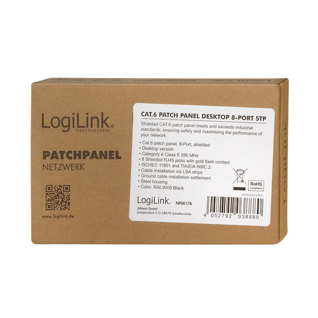 LogiLink Patchpanel CAT 6 8 Porte - Miglior Rapporto Qualità Prezzo Networking - 8