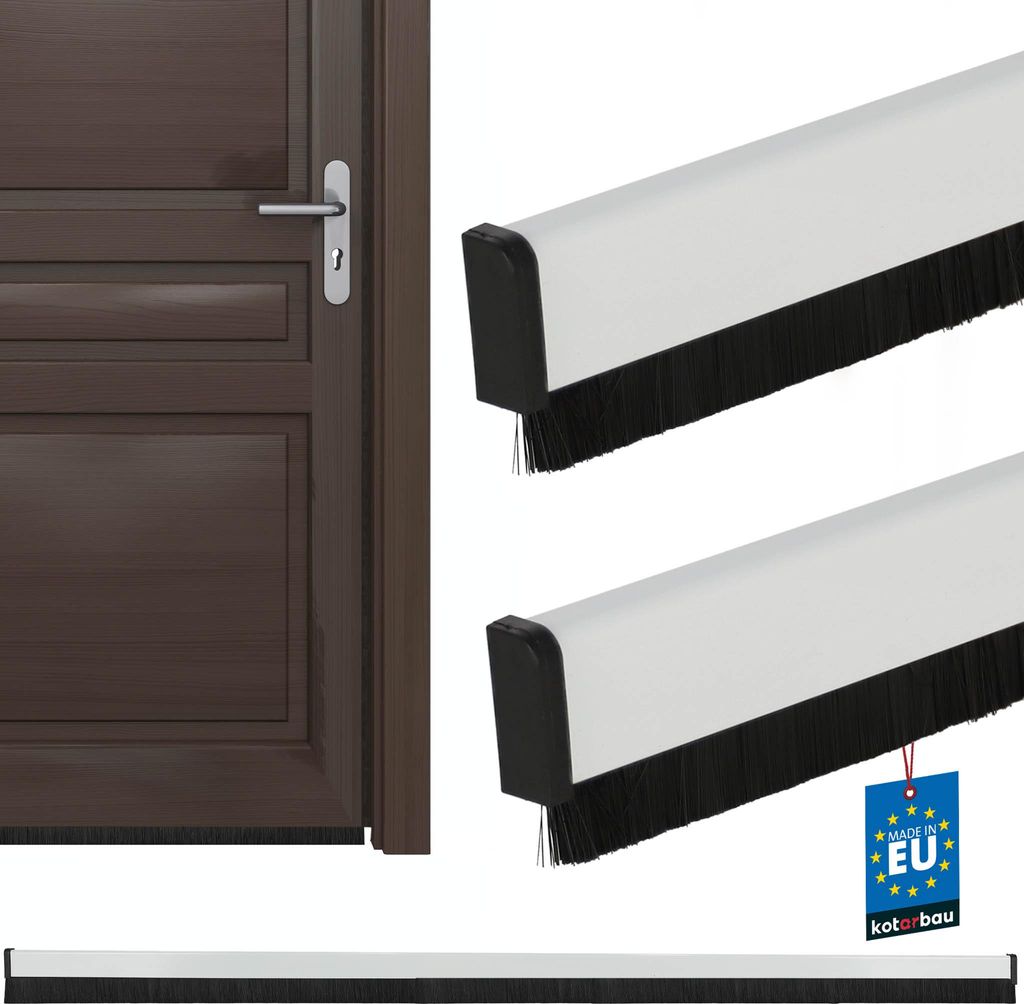 KOTARBAU 2er Set Bürstendichtung 1 m Absenkdichtung für Türen Automatisch Türdichtung 18 mm Zugluftstopper für Türen Türbürstendichtung I...