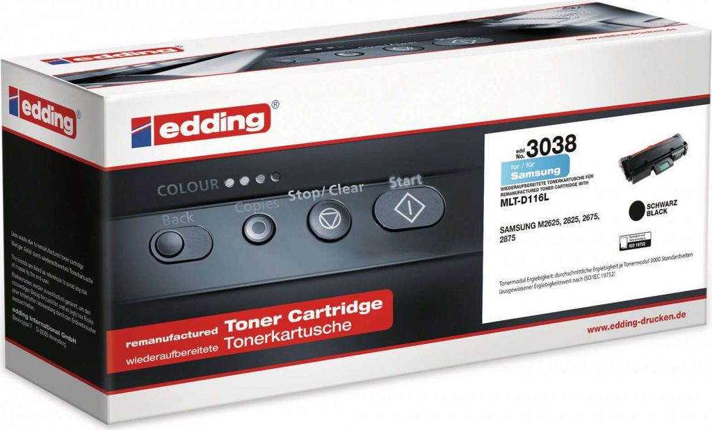 edding EDD-3038 schwarz Toner kompatibel zu SAMSUNG MLT-D116L (SU828A)