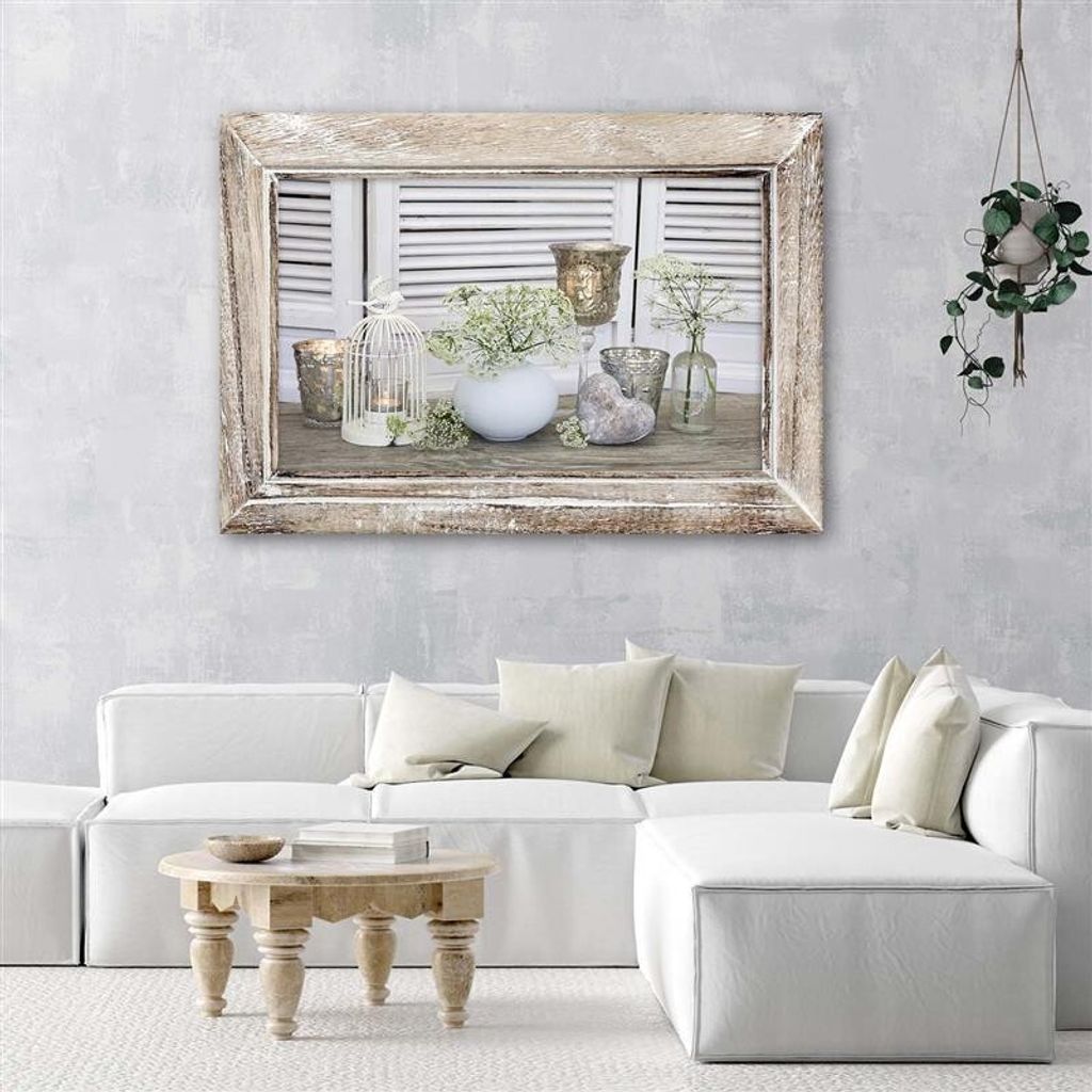 Leinwandbild stilleben in rustikalem holzrahmen 90x60 cm Produktbild 2