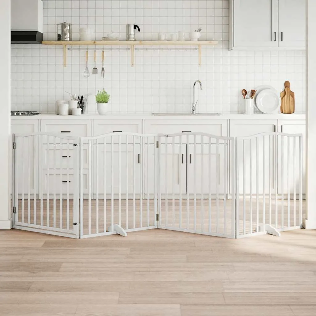 Barriera Divisoria per Cani 320cm Bianco - Elegante Legno di Pioppo