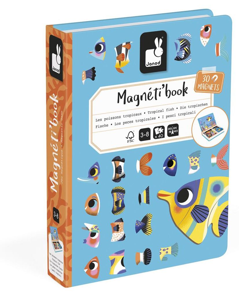 Janod Magnetibook tropische Fische Magnetspiel Lernspielzeug