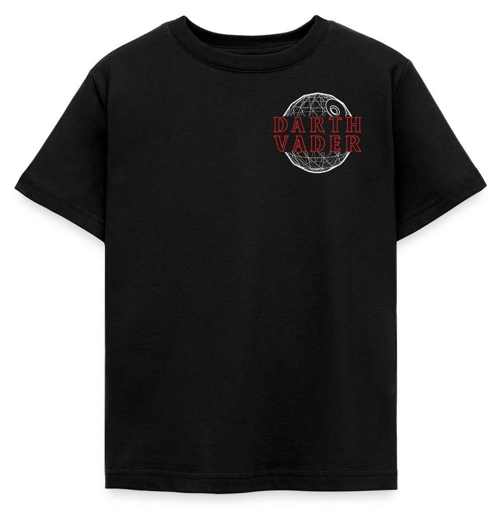 Star Wars Darth Vader Design Front- Und Backprint Kinder T-Shirt, 122/128 (7-8 Jahre), Schwarz