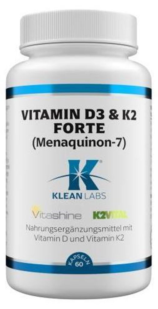 Vitamin D3 & K2 forte Menaquinon 7 Klean Labs Kps. 60 St