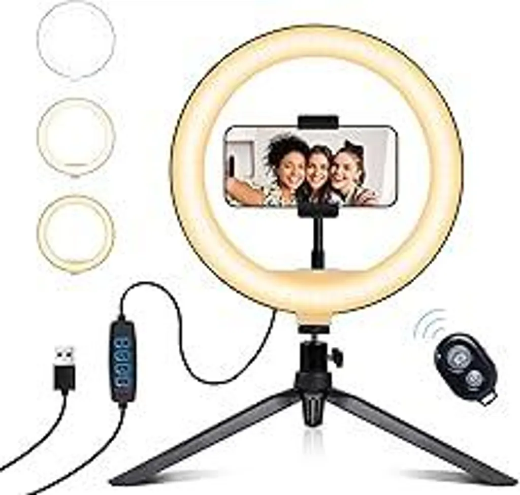 Luce ad Anello per Trucco e Fotografia - LED Dimmerabile 10 Pollici